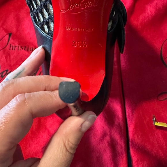 Christian Louboutin Boteboot 100 ankle boots mesh accents.size 36.5 authentic - Picture 10 of 16
